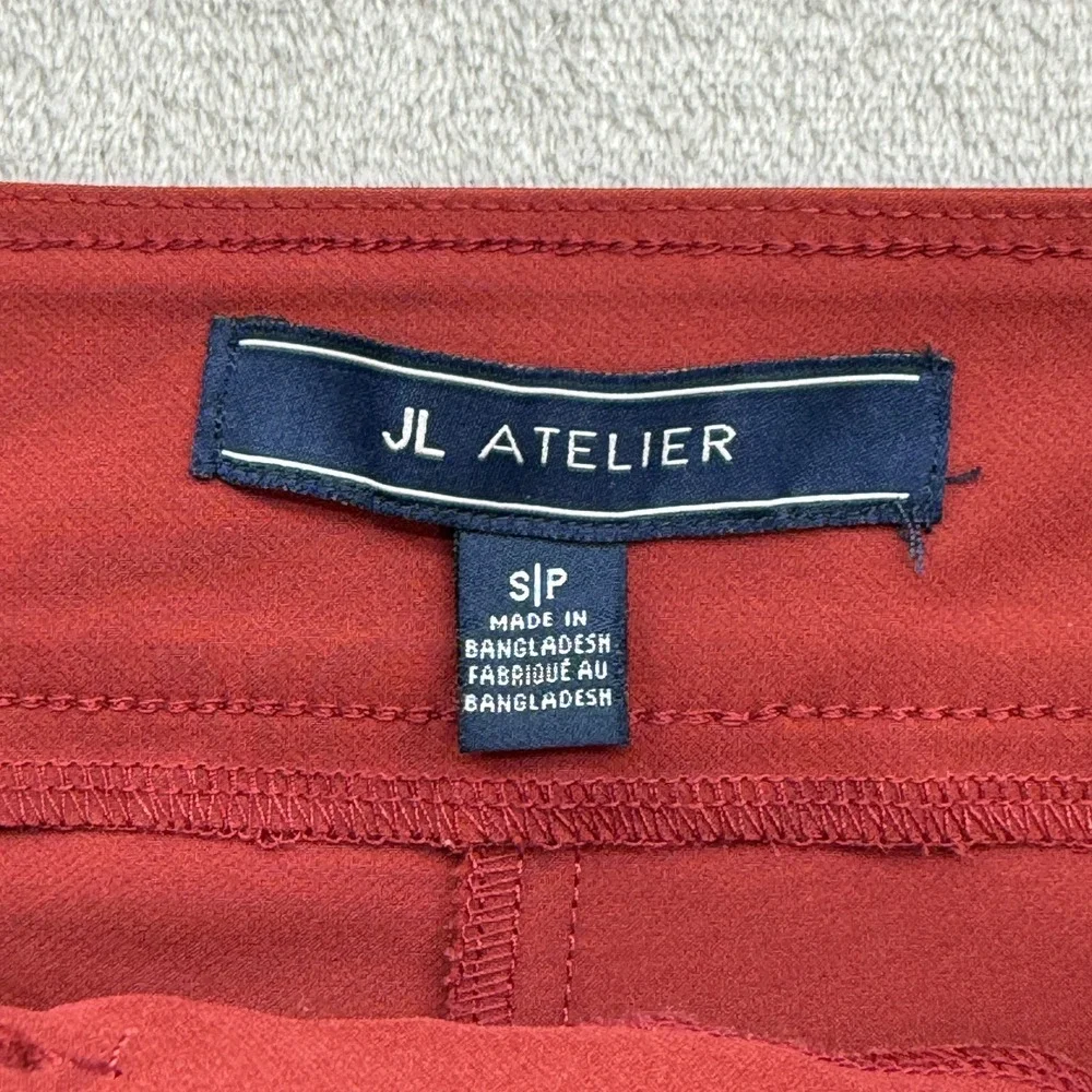 JL Atelier Sailor Pants Women S Burgundy Red Gold Button Flare High Rise Trouser